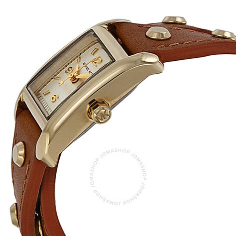 Michael Kors Mini Taylor Champagne Dial Brown Laether Ladies 